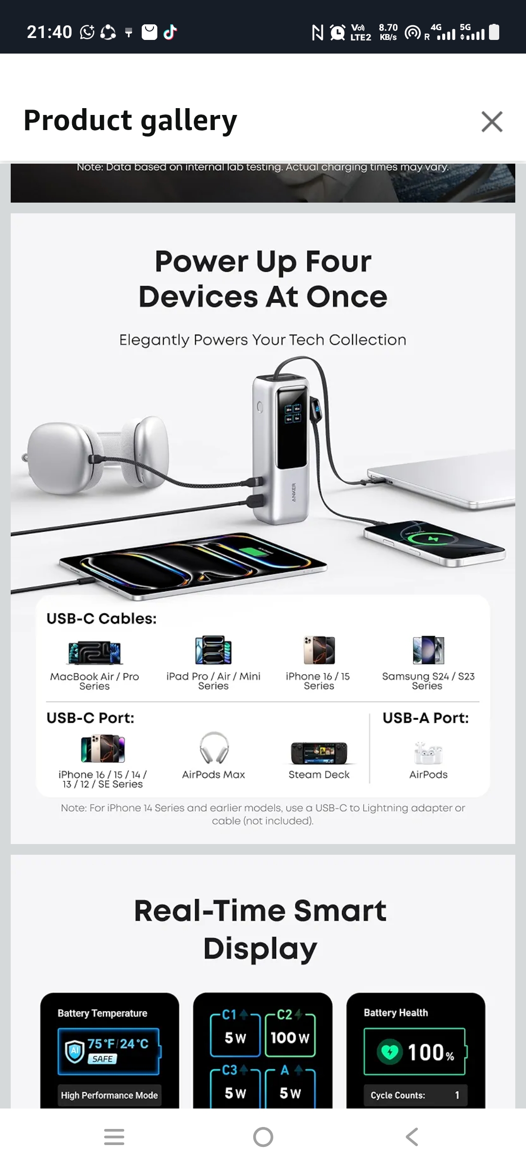Anker power bank 25,000 mAh