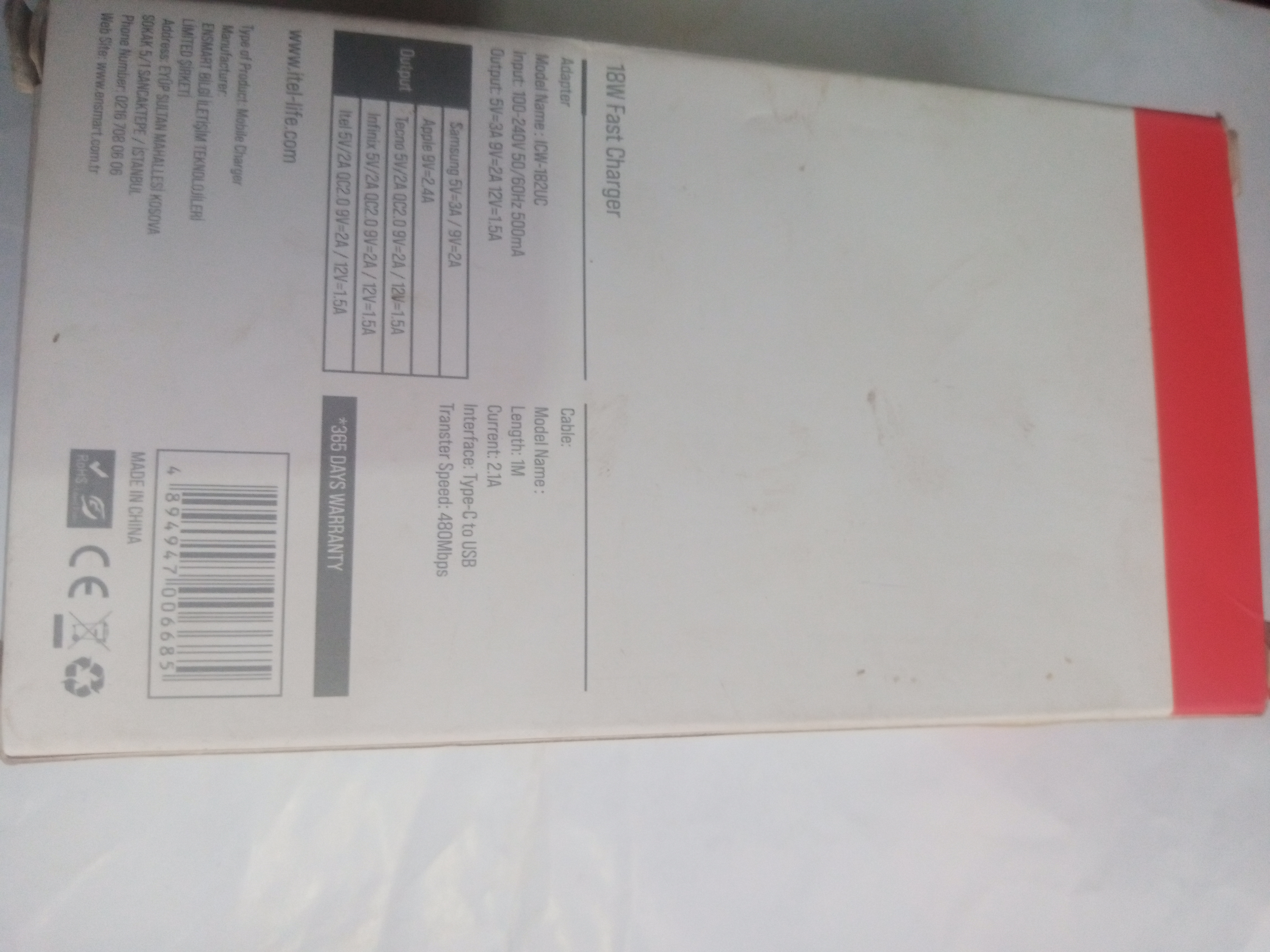 itel 18W Fast Charger