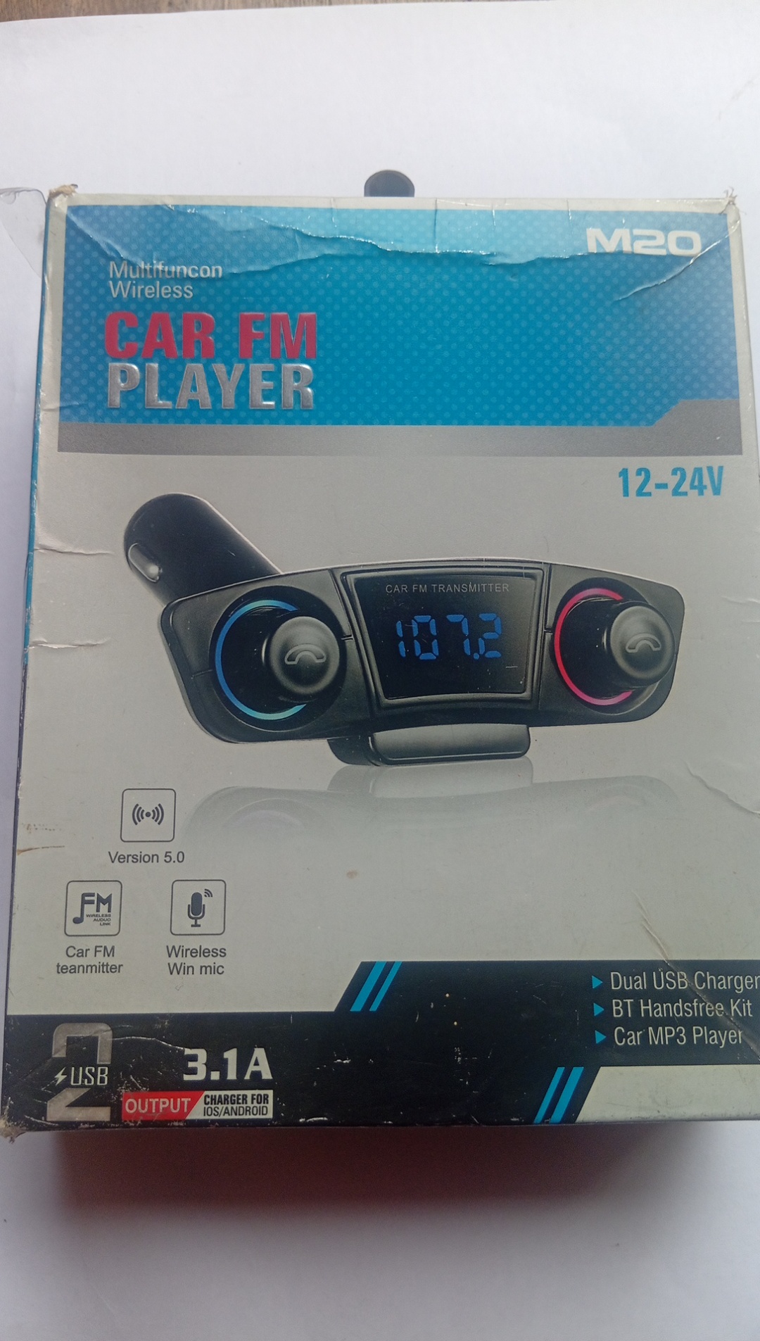Wireless Bluetooth Car FM Transmitter & MP3 Player - Dual USB Charger 3.1A - Hands-Free Calling - TF Card & Aux Support