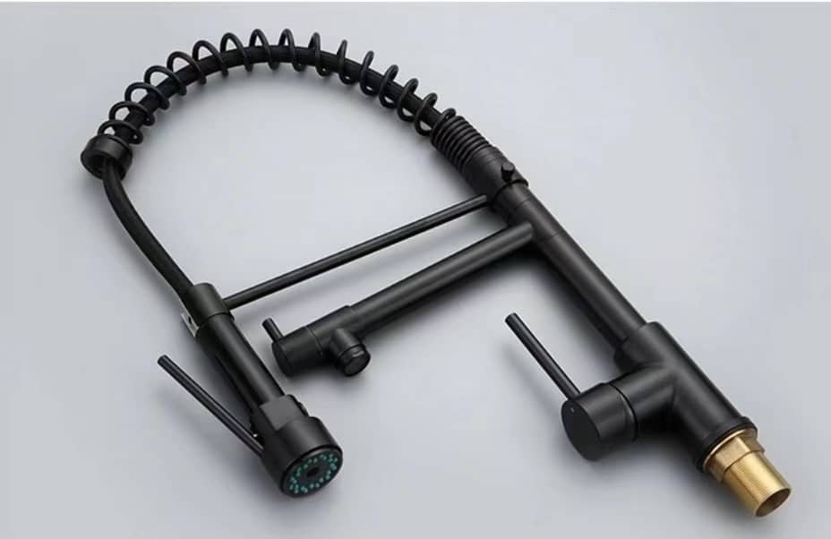 Contemporary Matte Black Commercial Spring-Coil Kitchen Faucet