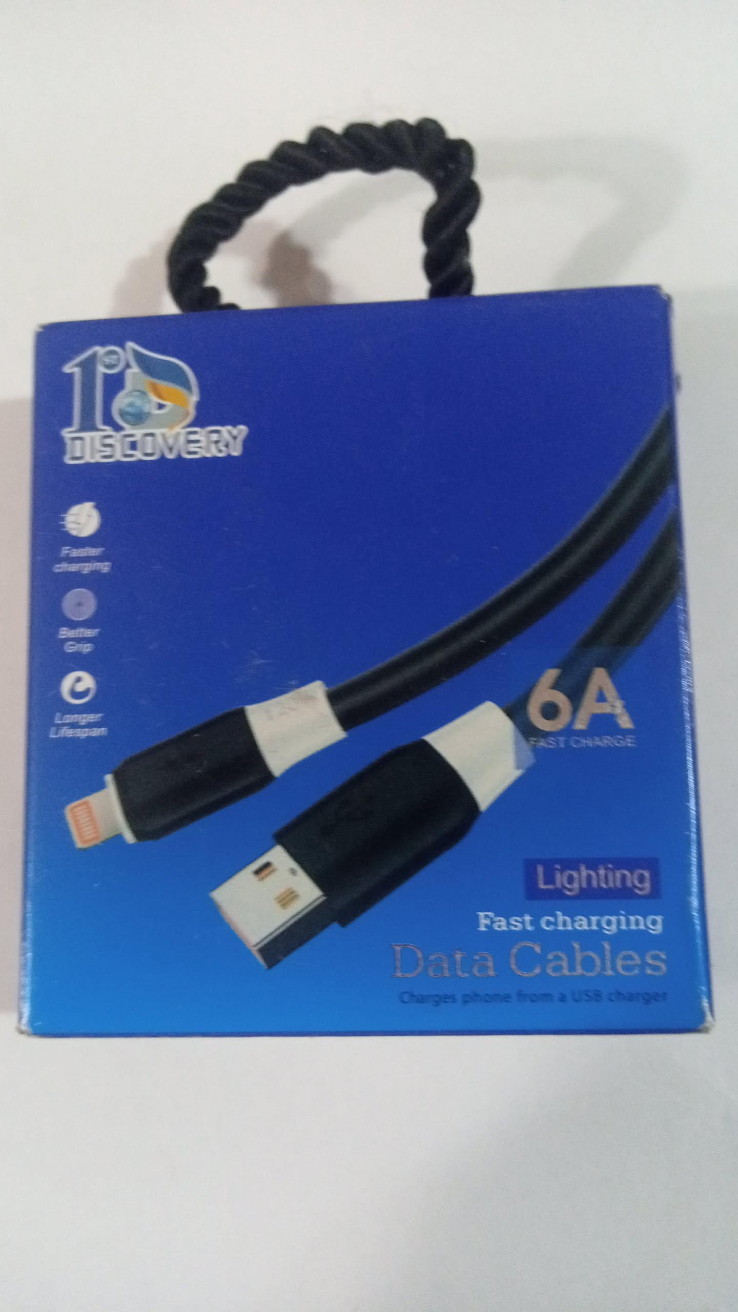 Discovery 1st 6A Lighting Fast Charging Data Cable Ultra-Fast Charging and High-Speed Data Sync for Global Devices.