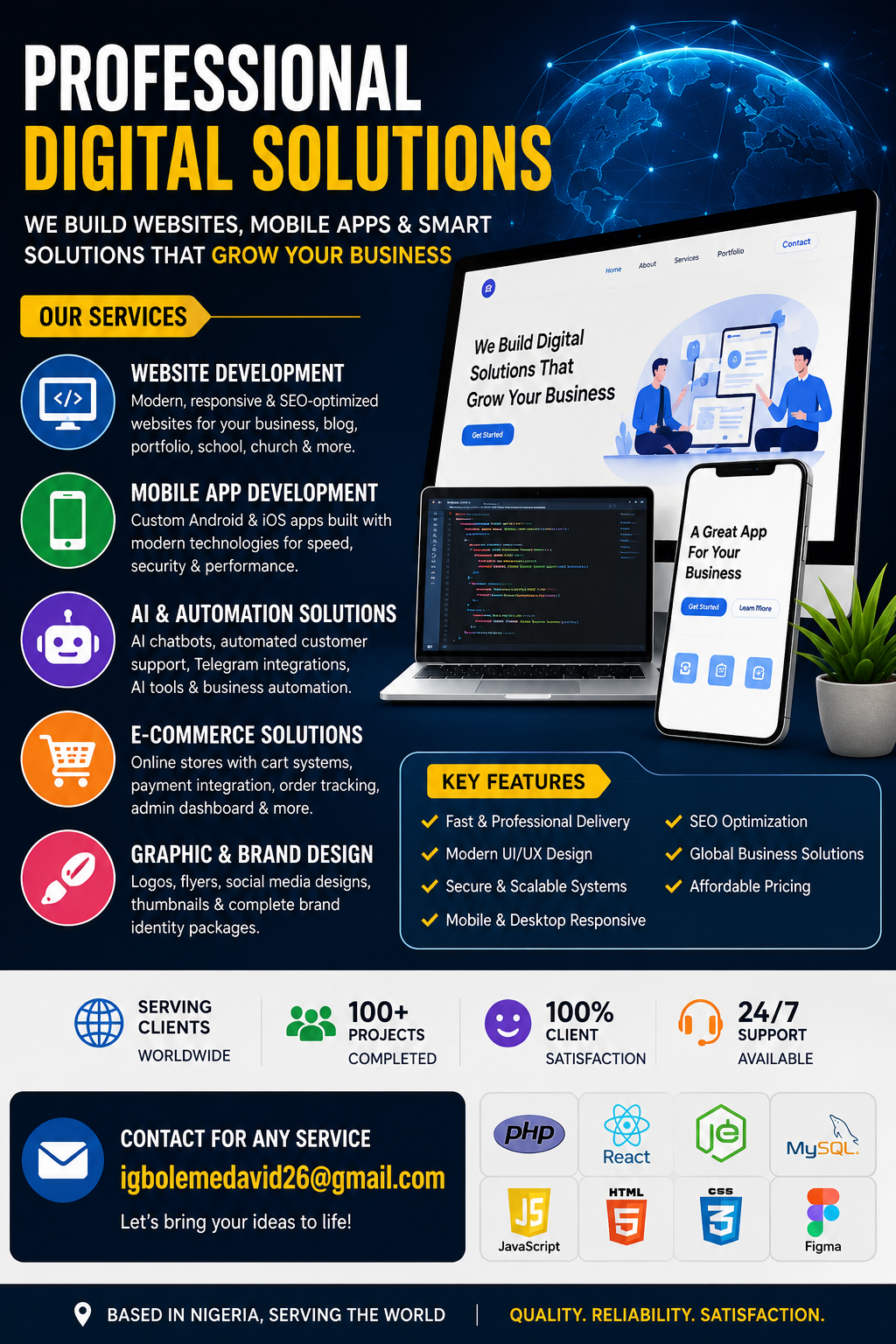 Professional Website, Mobile App & Software Development Services 🌍