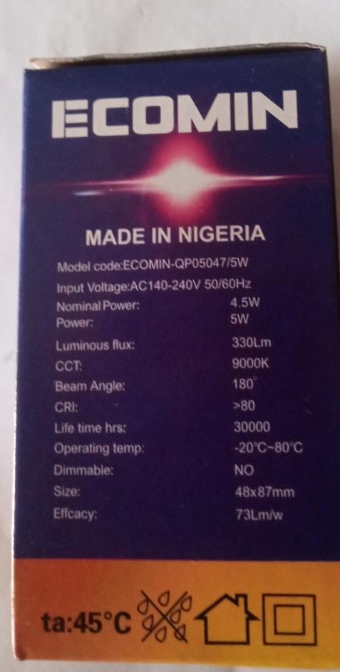ECOMIN 5W LED Bulb