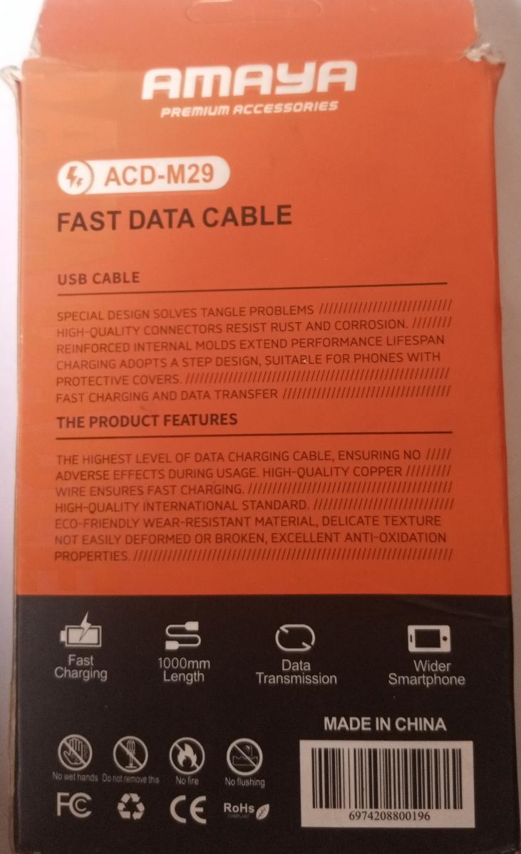 Amaya ACD-M29 2.1A Fast Data Cable