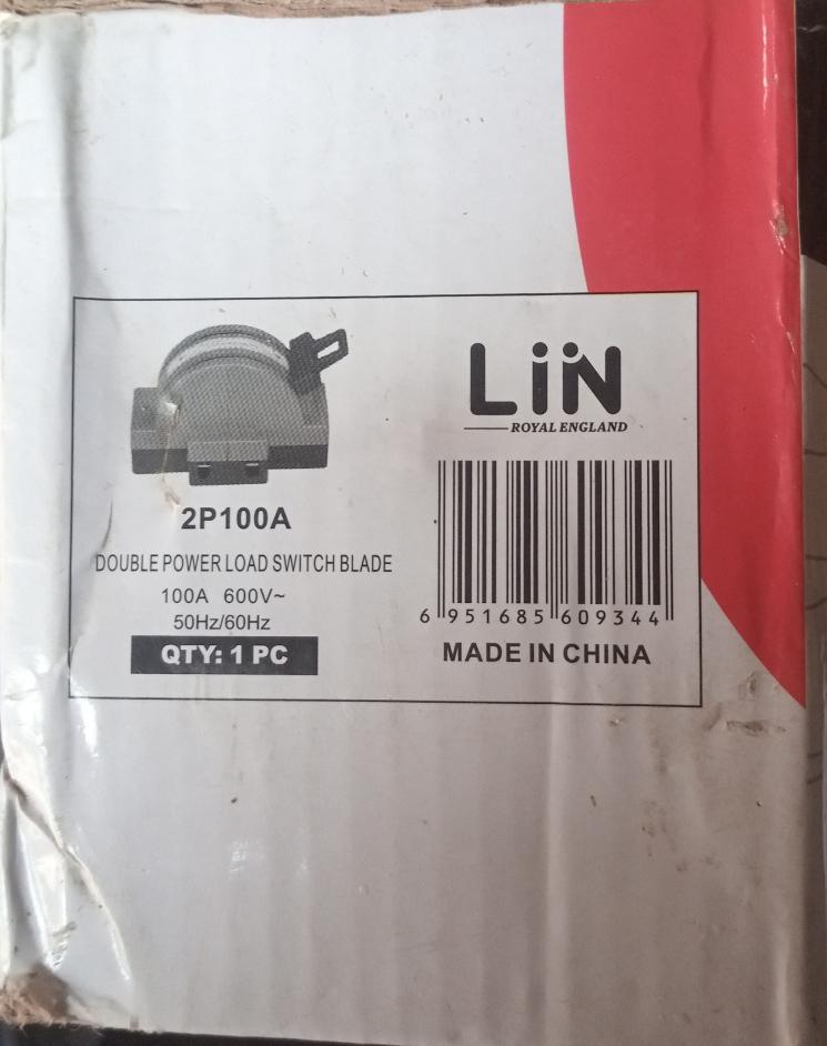 LiN Royal England 2P100A Double Power Load Switch Blade