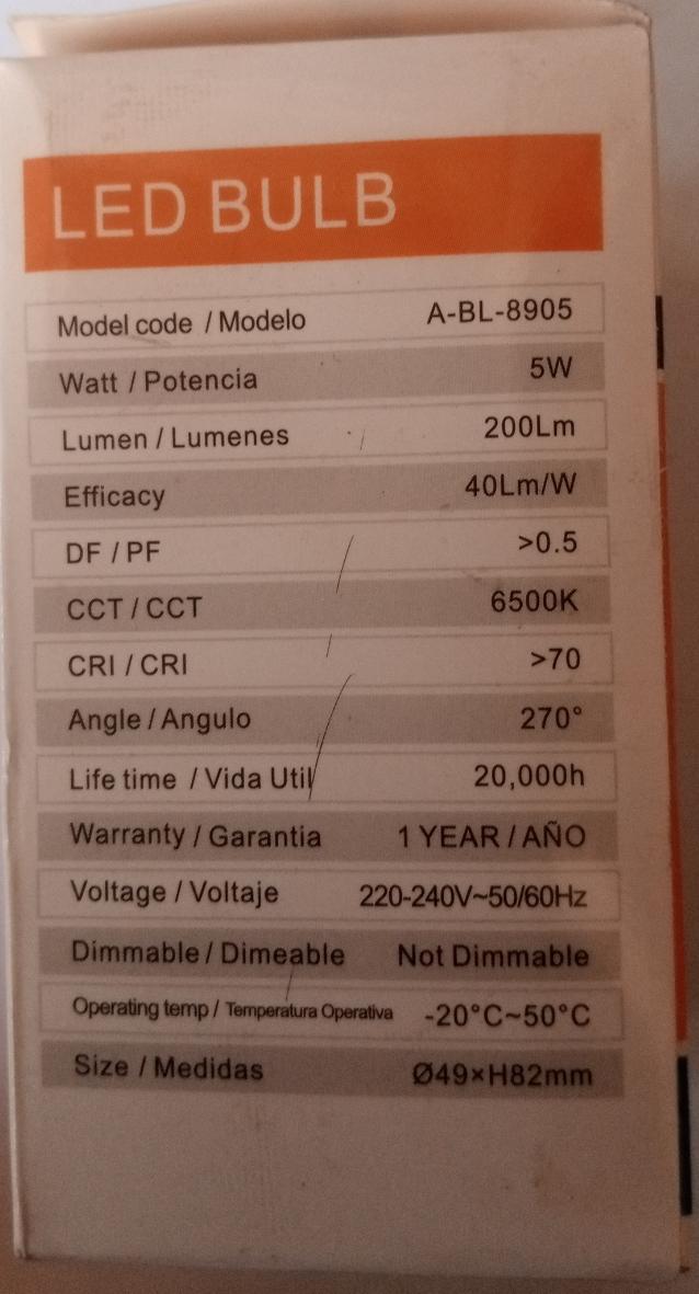 AVCled® A-BL-8905 5W LED Bulb