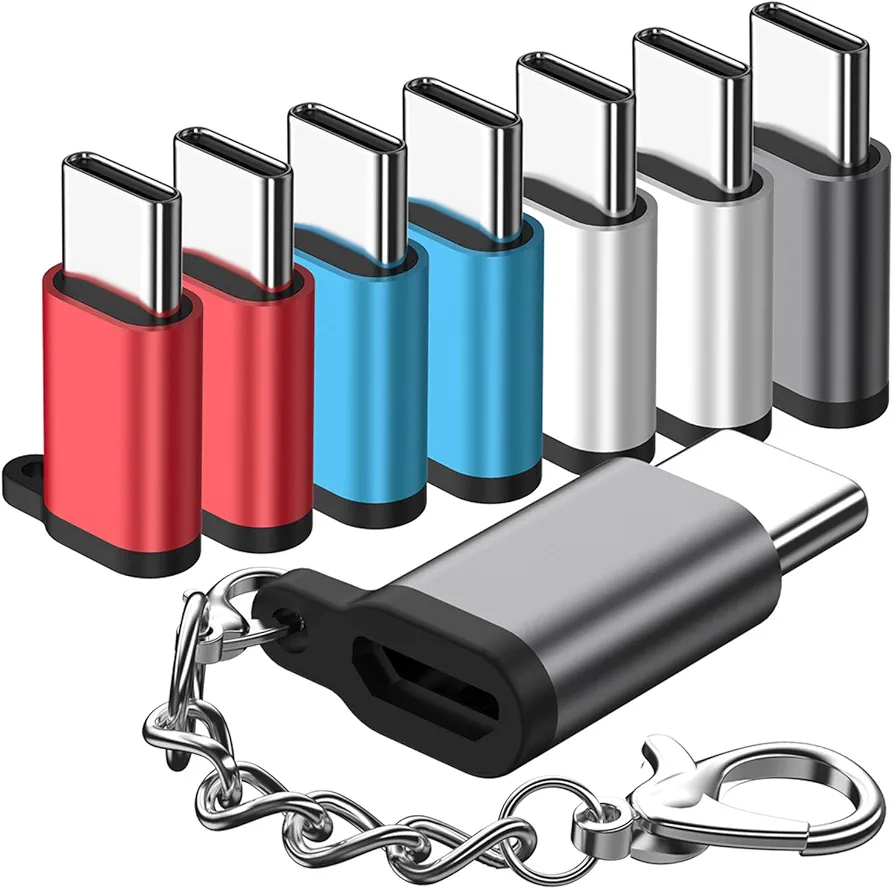 Type-C to Micro USB Adapter – Aluminum Cover Charging & Data Transmission Converter (Silver)
