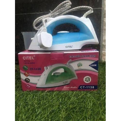 Citel Japan CT-1138 Electric Steam Iron – 1200W High-Efficiency Non-Stick Pressing Iron for Home and Laundry