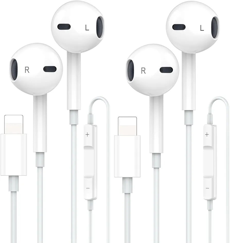 ​iPhone Earphones with Mic – High-Performance Wired In-Ear Headset with Remote Volume Control Matrix and Lightning Connectivity Link