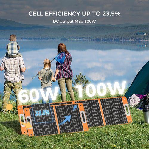 Portable Foldable Solar Panel Charger (60W / 100W Max ) output